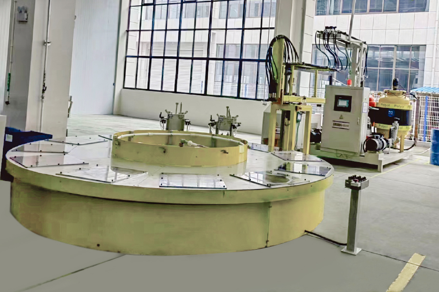 Líne táirgthe meaisín insteallta cúr turntable Líne táirgthe meaisín insteallta cúr turntable